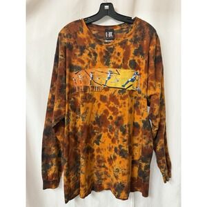 Vintage Giant Tag Shirt Orange Tiedye Scooter Kick Flip Graphic Tee Large‎  K34